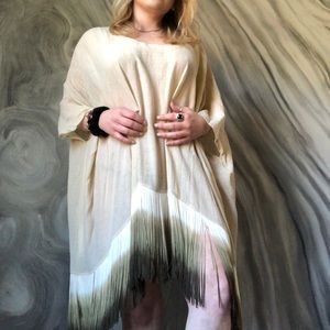 One of a kind dip dyed fringe tunic by ALEXIE